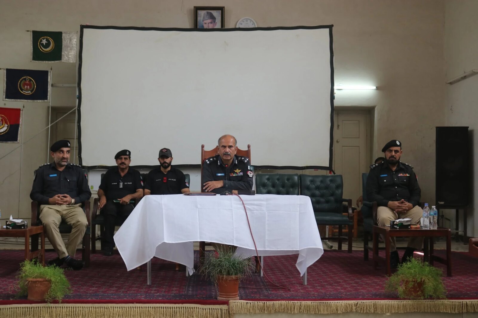 The Commandant addressing officers at Police Training College Hangu
