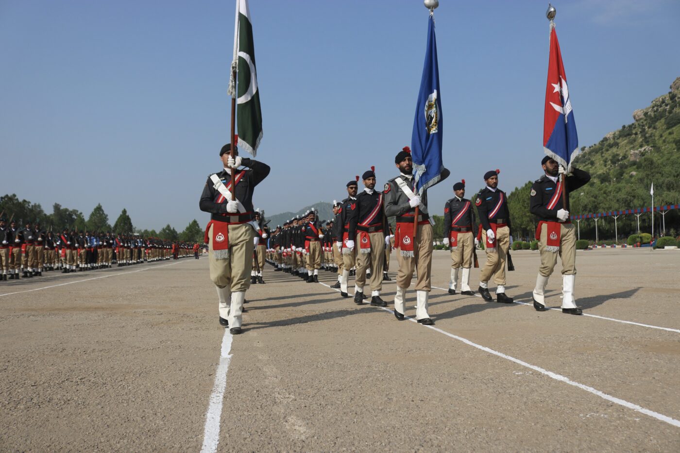 Flag party on parade at Police Training College Hangu