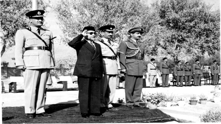 Officers taking the salute, Police Training College Hangu