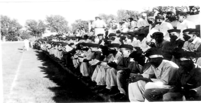 Guests assembled for a parade, Police Training College Hangu