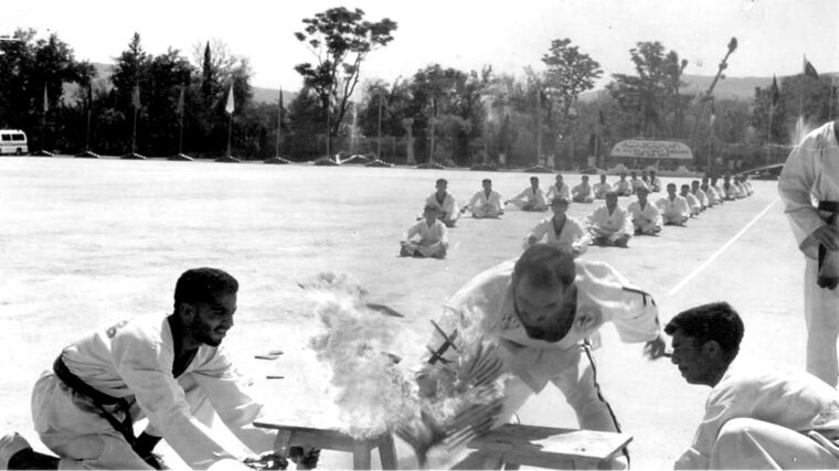 Unarmed combat and fire demonstration, Police Training College Hangu