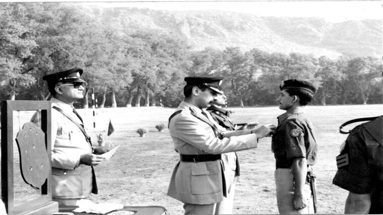 Presentation to a passing-out recruit, Police Training College Hangu