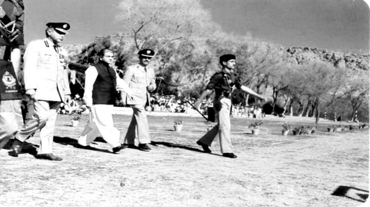 The chief guest inspecting the guard, Police Training College Hangu
