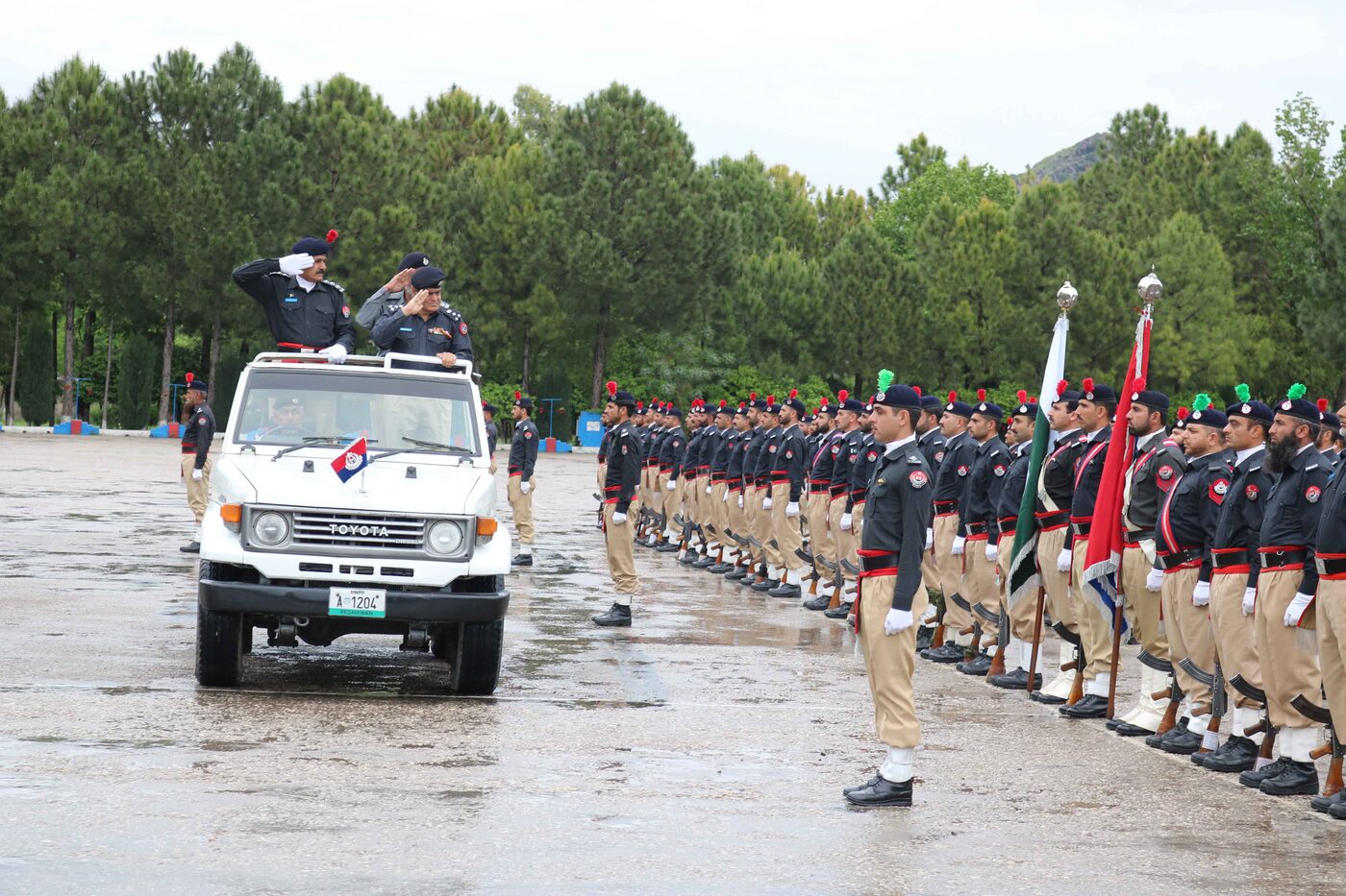 Inspection of the parade at Police Training College Hangu